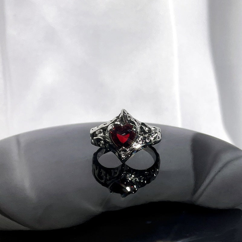 Wholesale  red enamel sweet cool punk ring