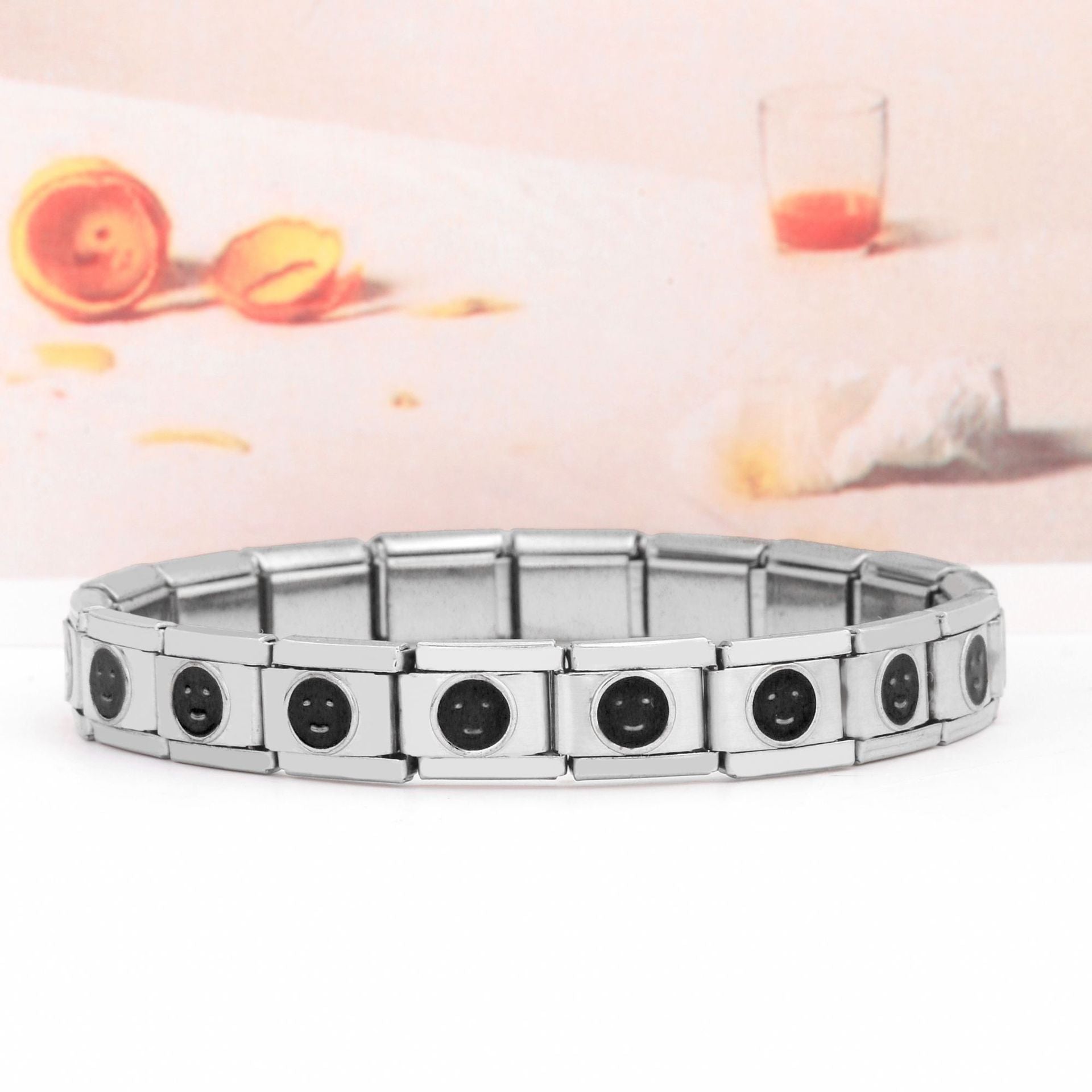 Wholesale Italian Charm Bracelet 9mm DIY Splicing Removable Stainless Steel Smiley Composable Bracelet ACC-BT-XY062