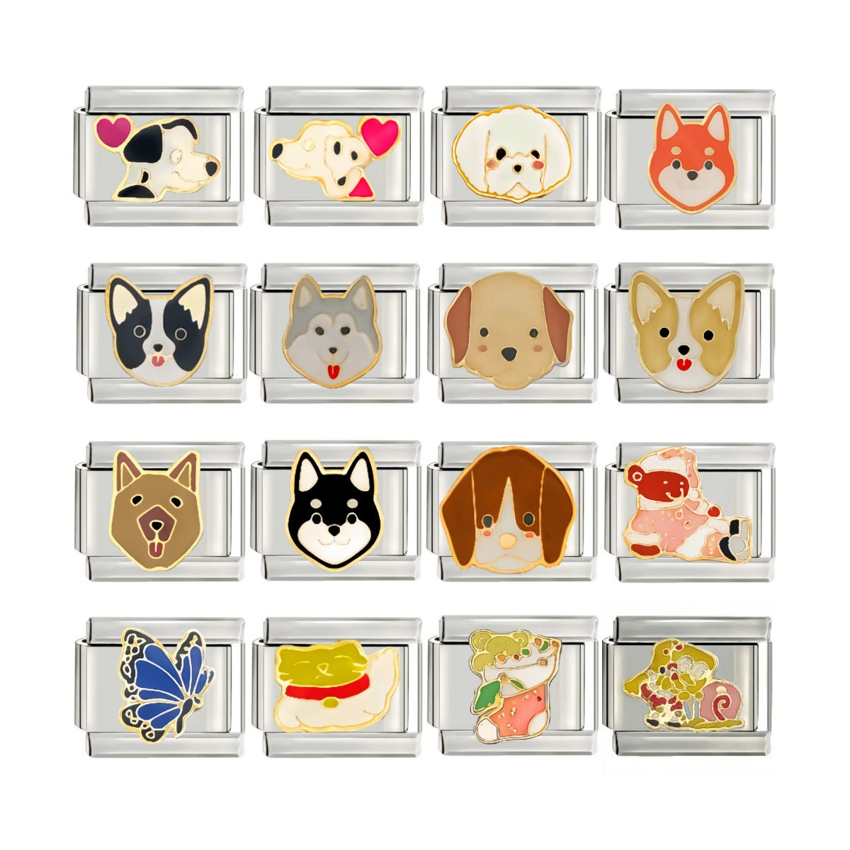 Wholesale 9mm Italian Charm Starter Bracelets DIY square Single Section Creative Stainless Steel Composable Bracelet