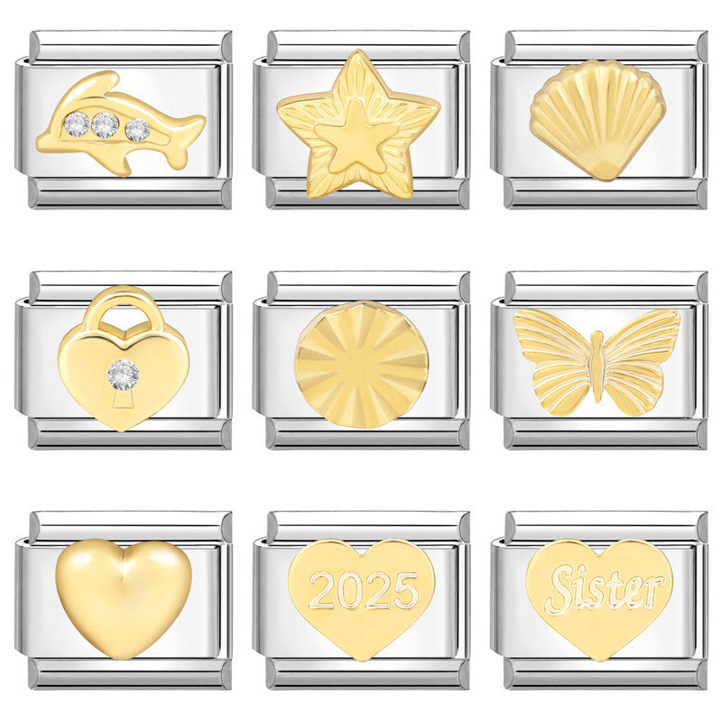 Wholesale Italian Charm Bracelet 9mm DIY Splicing Removable  Stainless Steel Composable Bracelet