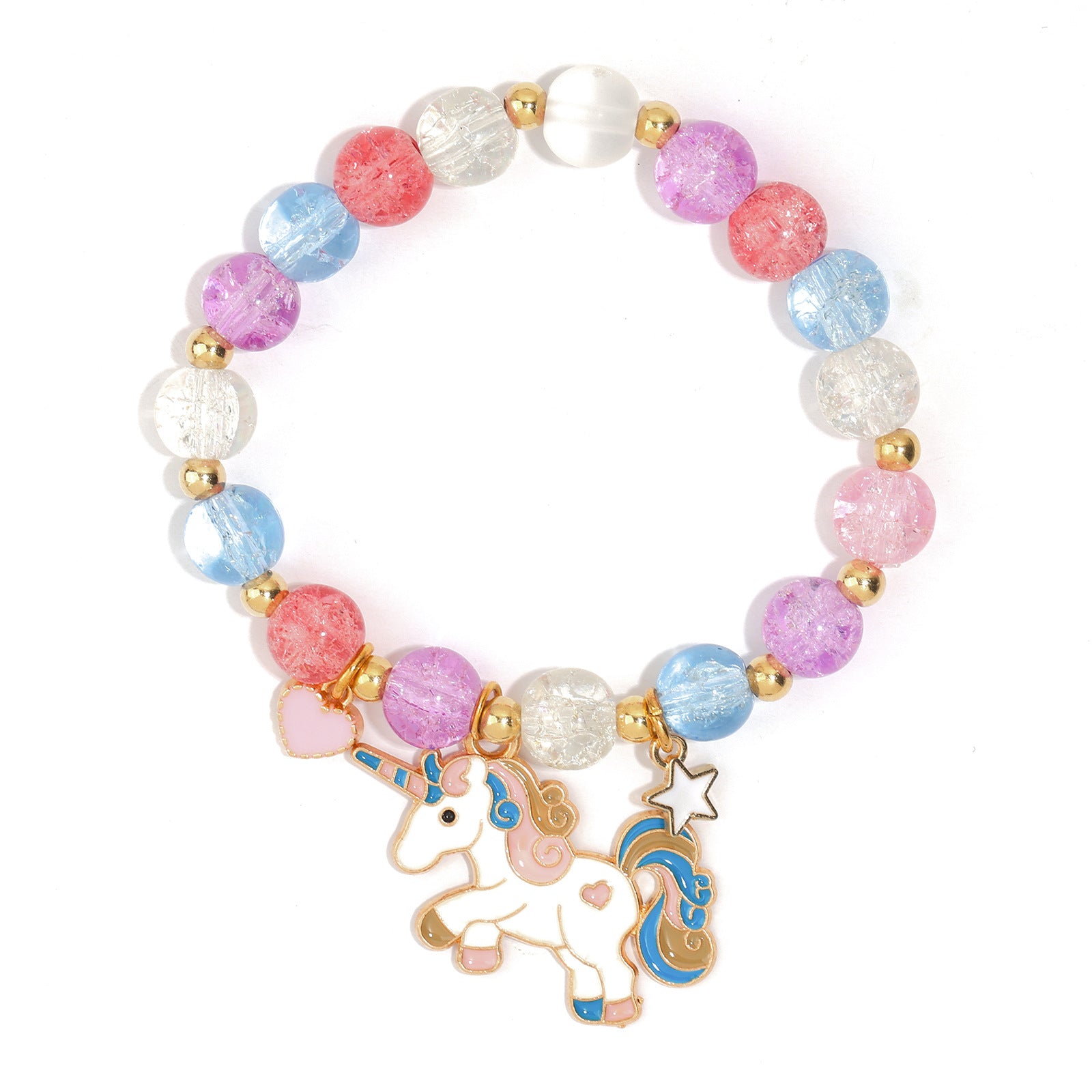 Wholesale Colorful  Bead  Stainless Steel Star Love Pendant  Bracelet