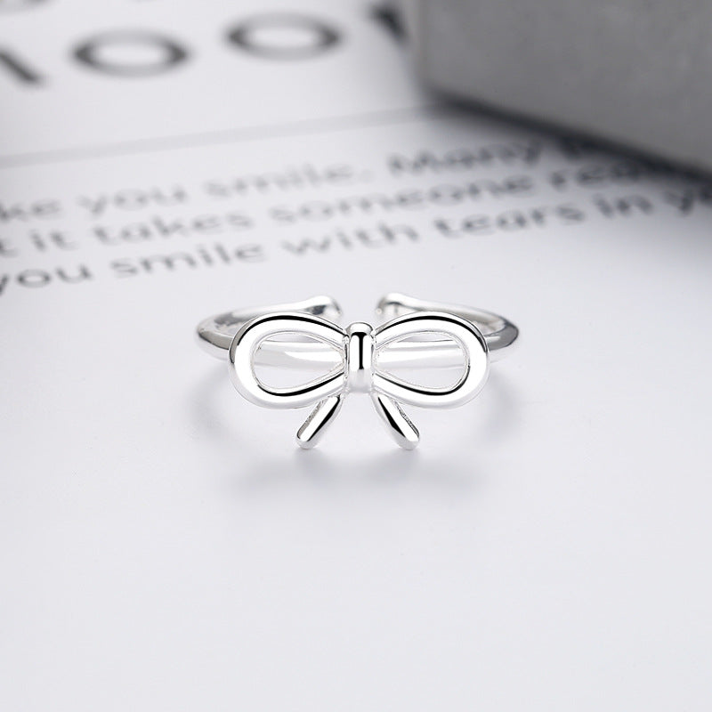 Wholesale S925 Silver Bowknot Open Ring ACC-RS-ChaoXuan003