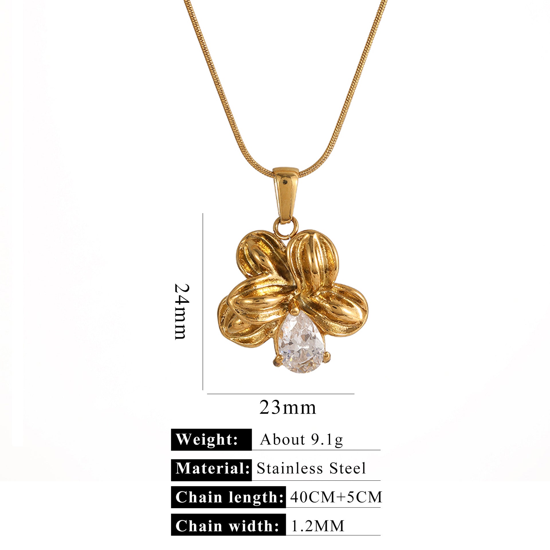 Wholesale Stainless steel 18k gold 40 5 necklace imitation pearl pendant necklace five-pointed star bow love chain gift
