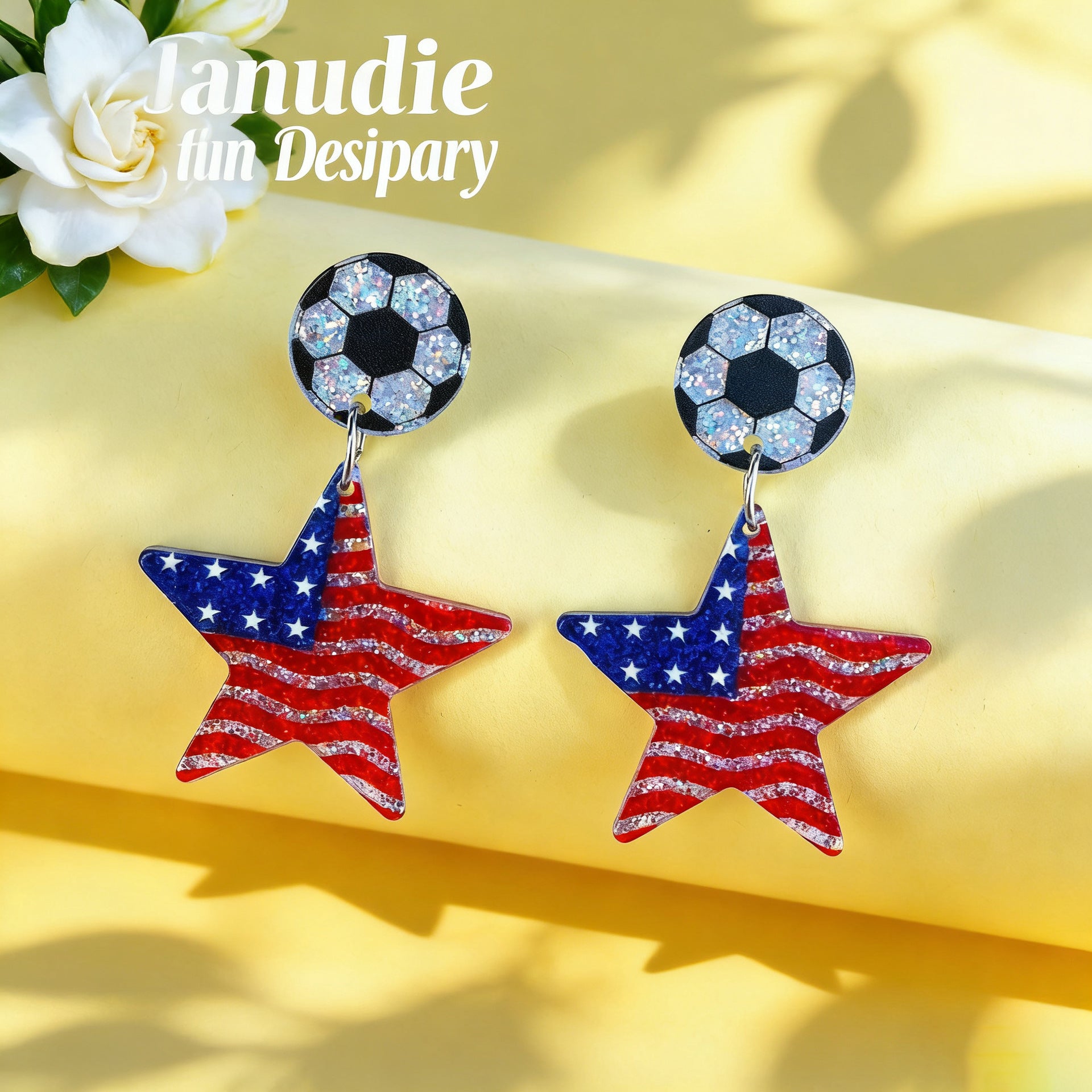Wholesale USA Flag Acrylic Earrings for the USA Cup,  USA Cup,  Canada,  Mexico