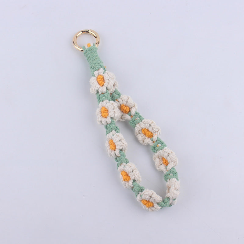 Wholesale Handmade Weaving Cotton Cord Daisy Keychain ACC-KC-GuangTian019
