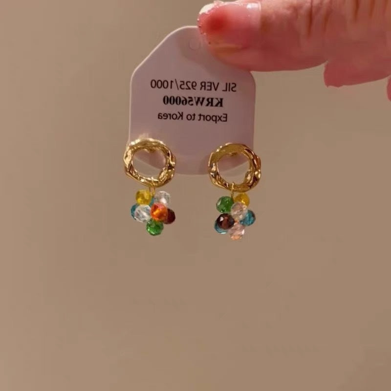 Wholesale color ball pendant earrings  personality niche design earrings