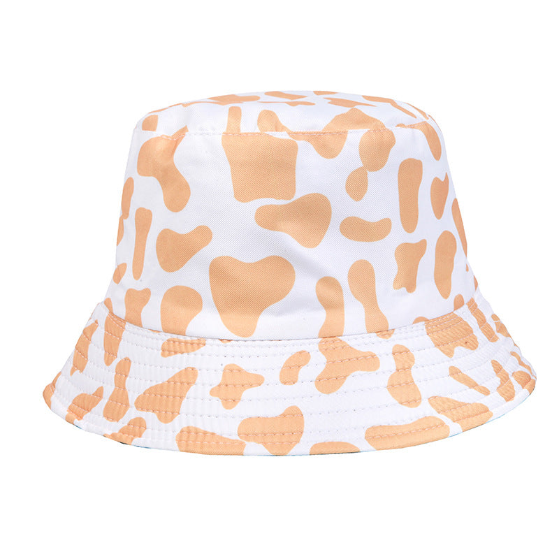 Wholesale  Fisherman Hat Cow Printed Double-sided Casual Basin Hat Bucket Hat