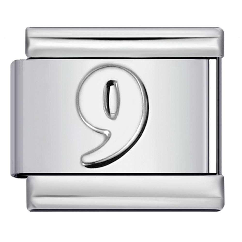 Wholesale Italian Charm Bracelet 9mm DIY Splicing Removable Arabic Numerals Stainless Steel Composable Bracelet