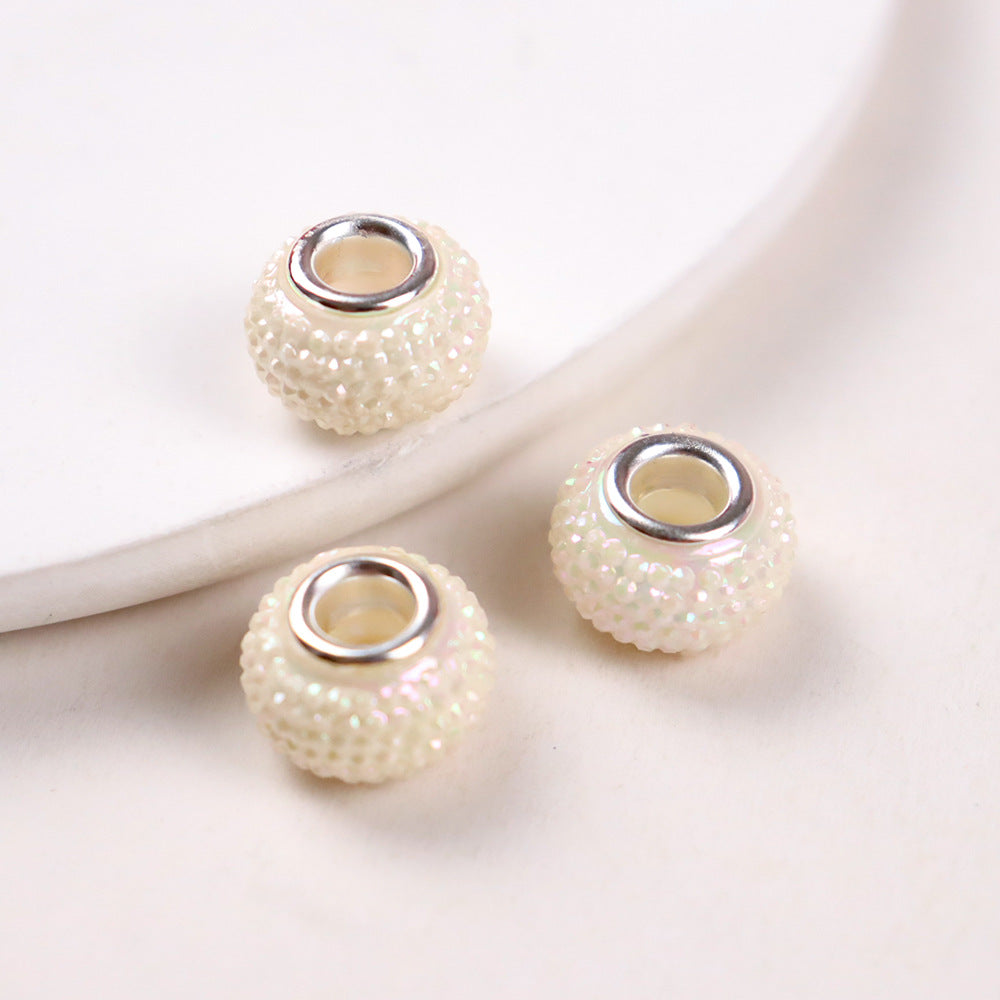 Wholesale100pcs  Big Hole Beads Gypsophila Resin Big Hole Beads DIY Jewelry