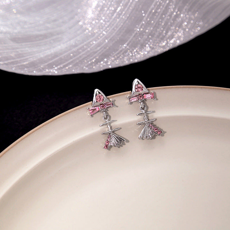 Wholesale Bow Pink Quartz Earrings ACC-ES-MDD053