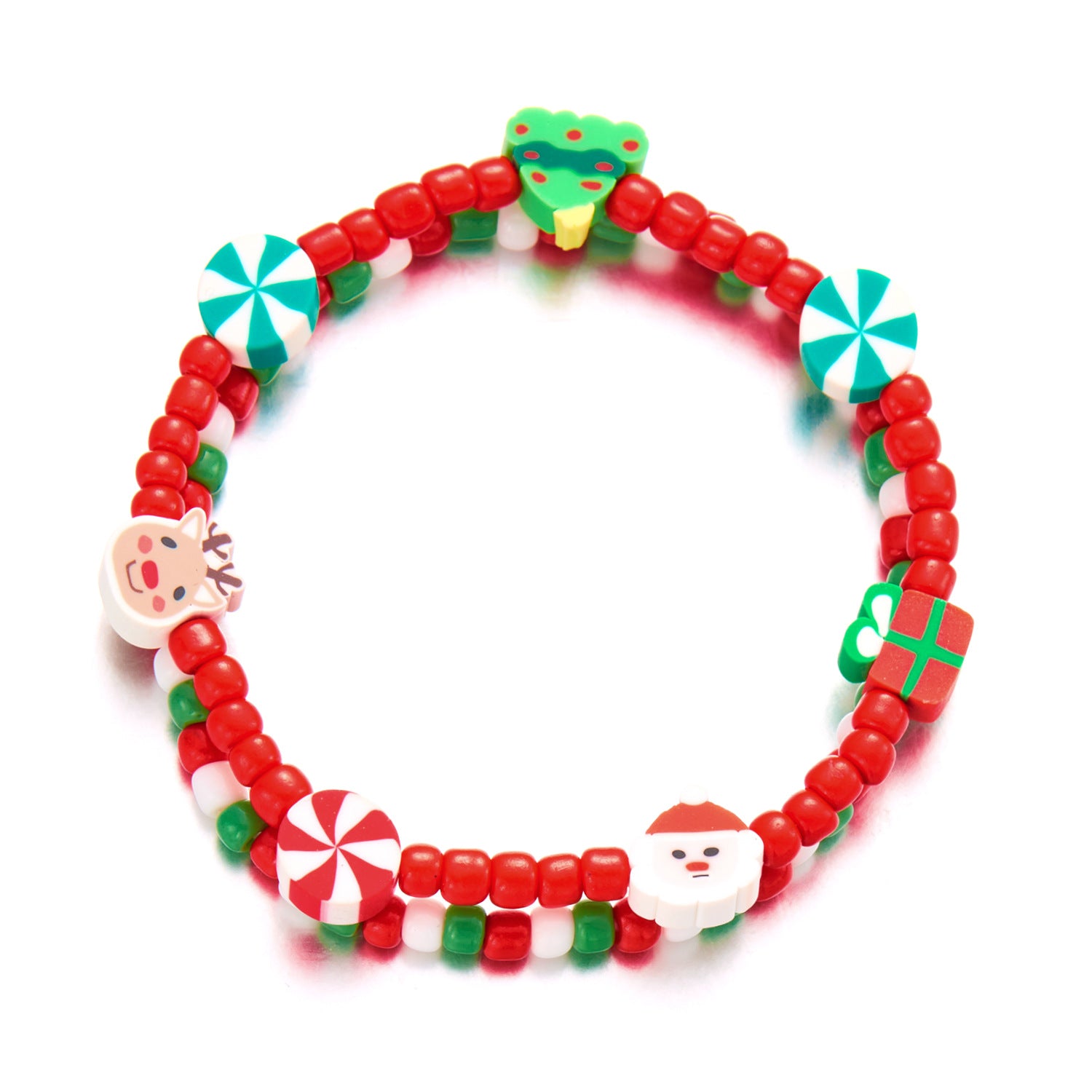 Wholesale Christmas Rice Bead Soft Clay Christmas Tree Snowflake Bracelet ACC-BT-FanYou005