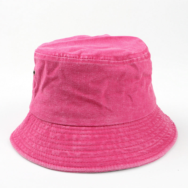 Wholesale Washed Light Basin Hat Cotton Solid Color Retro Bucket Hat ACC-HT-LueLan008