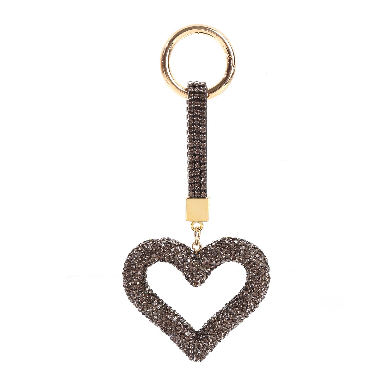 Wholesale Hollow Full Diamond Heart Alloy Keychain