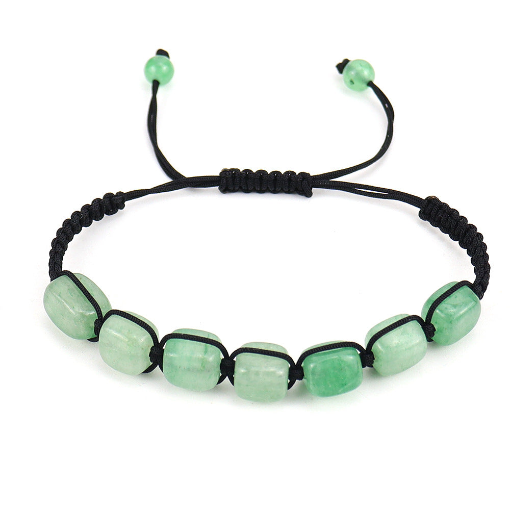 Wholesale Crystal Beaded Bracelet Geometric Rectangular Stone Yoga Accessory Boutique Resale