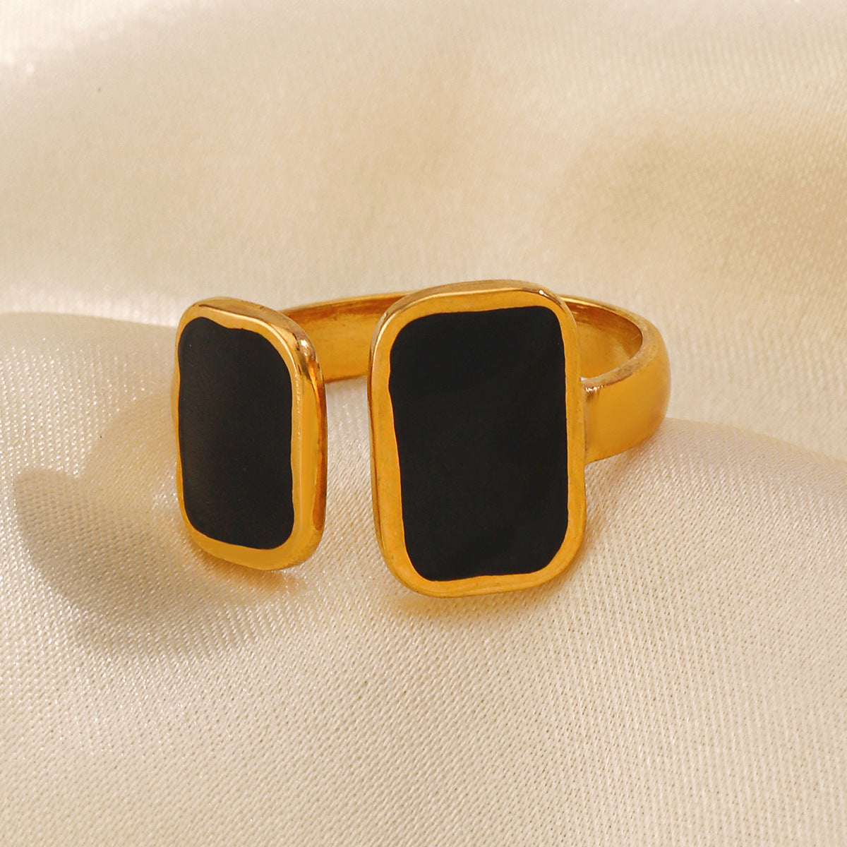Wholesale French Retro Geometric Open Ring - Stainless Steel Fashion Accessory for Everyday Wear or Gift