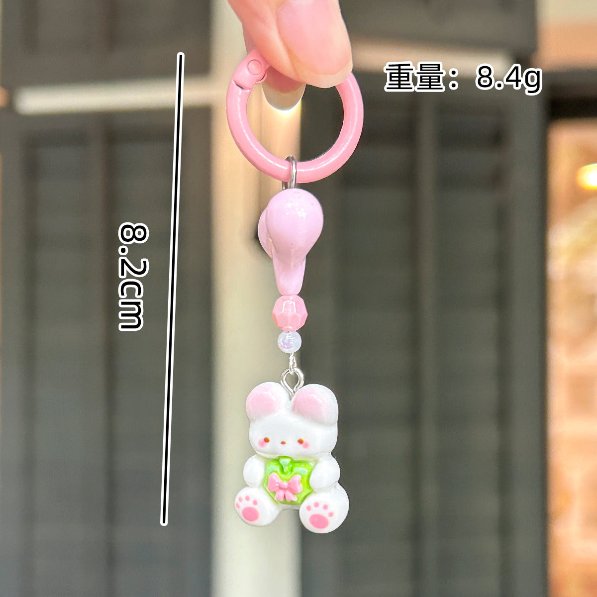 Wholesale Pink Flower Rabbit Resin Cartoon Keychain
