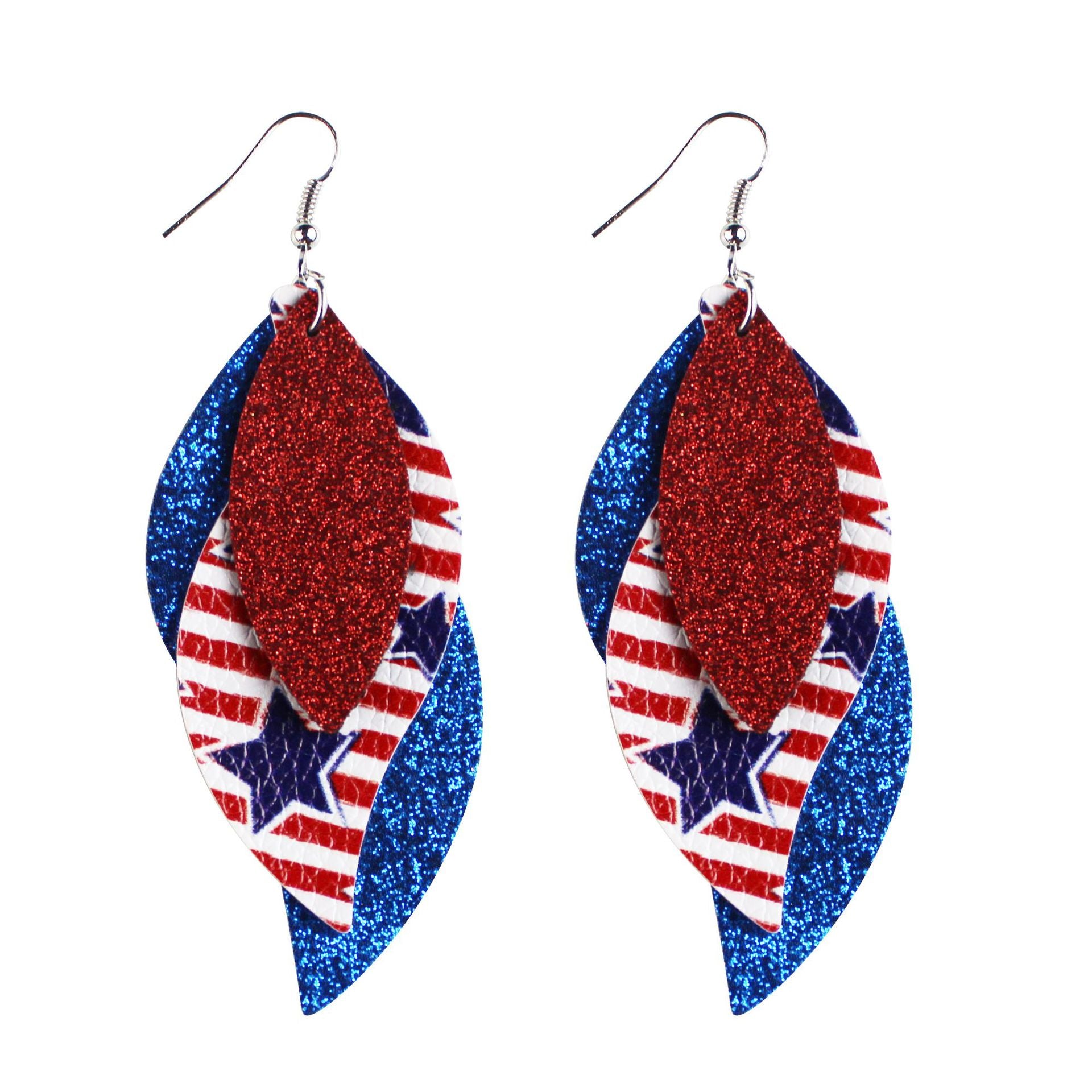 Wholesale Independence Day leather earrings