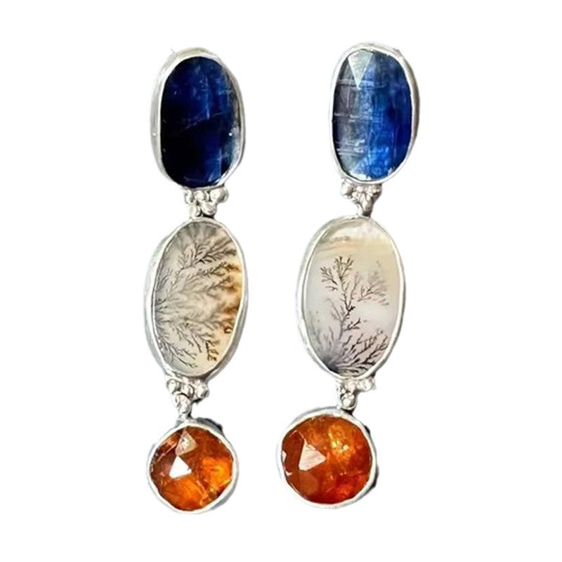 Wholesale Vintage Fashion Geometric Enamel Long Earrings