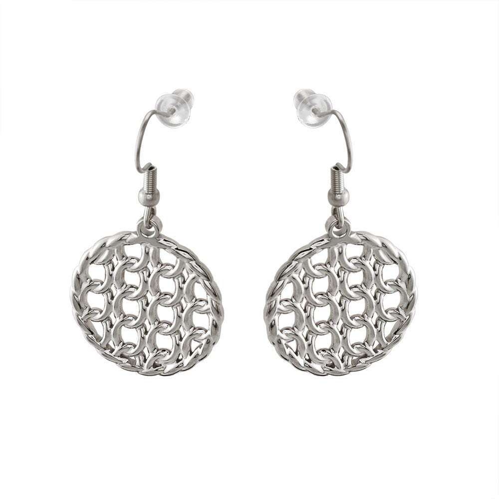 Wholesale Stainless steel mesh openwork earrings and necklace