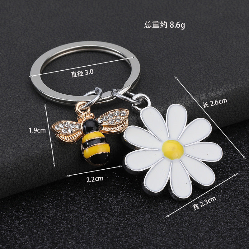 Wholesale Little bee flower keychain