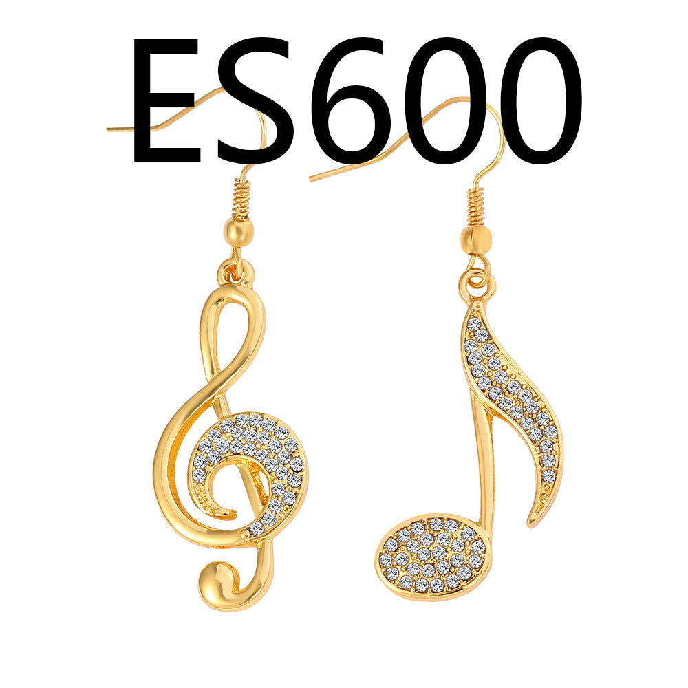 Wholesale  elegant temperament Diamond note music earring