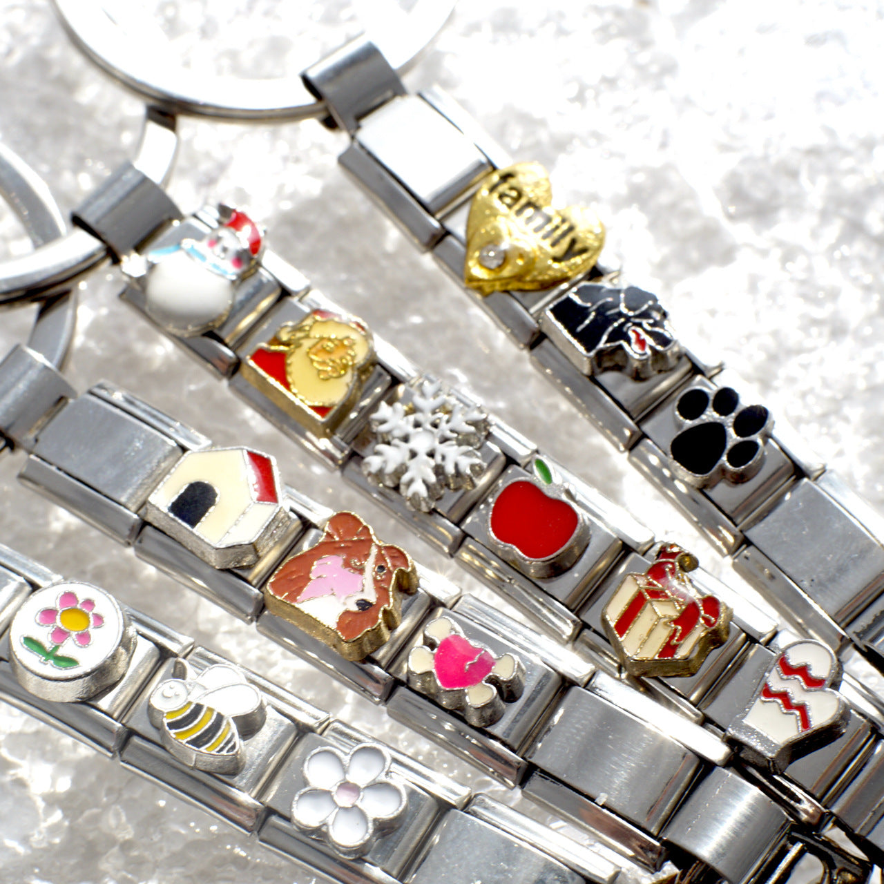 Wholesale fashion italian module diy keychain ball dog christmas friend gift