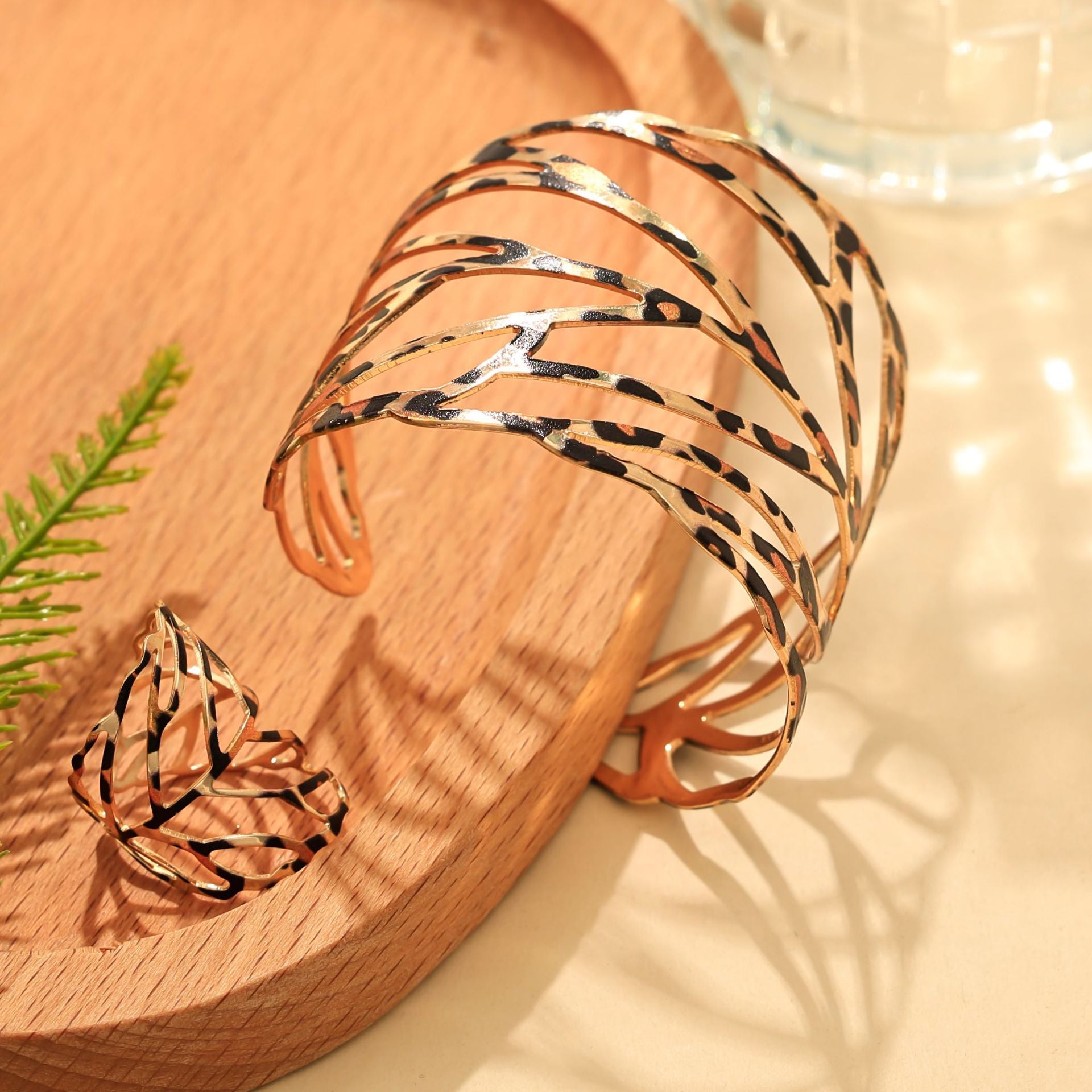 Bracelet en gros léopard à imprimé léopard