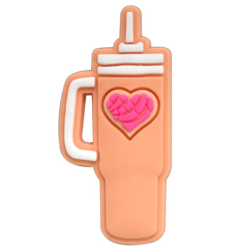Wholesale  Random 100pcs Love-themed Water Bottle PVC Soft Rubber Shoe Buckle Decoration