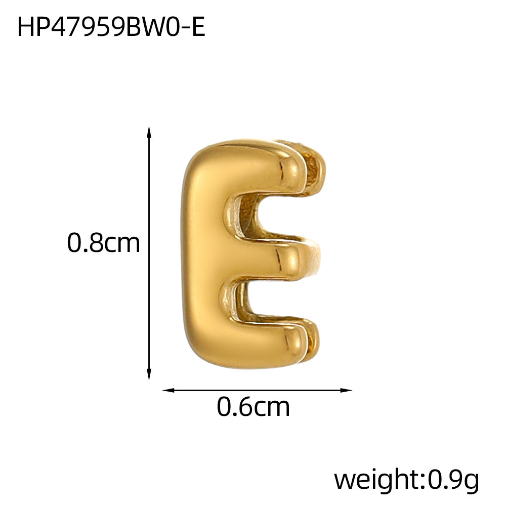 Wholesale Hollow small letters stainless steel plated 18K gold mini pendant