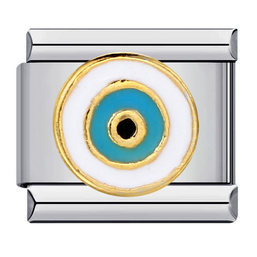 Wholesale Italian Charm Bracelet 9mm DIY Splicing Removable Devil Eye Stainless Steel Composable Bracelet