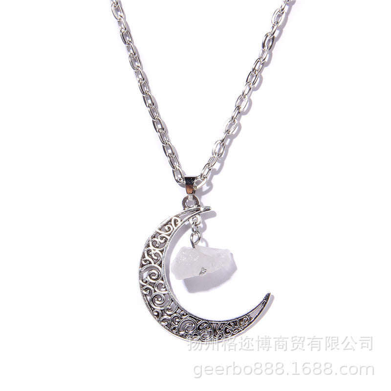 Wholesal women's alloy moon pendant fashion necklace