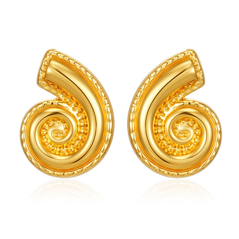 Wholesale Ocean Style Conch Stainless Steel Earrings