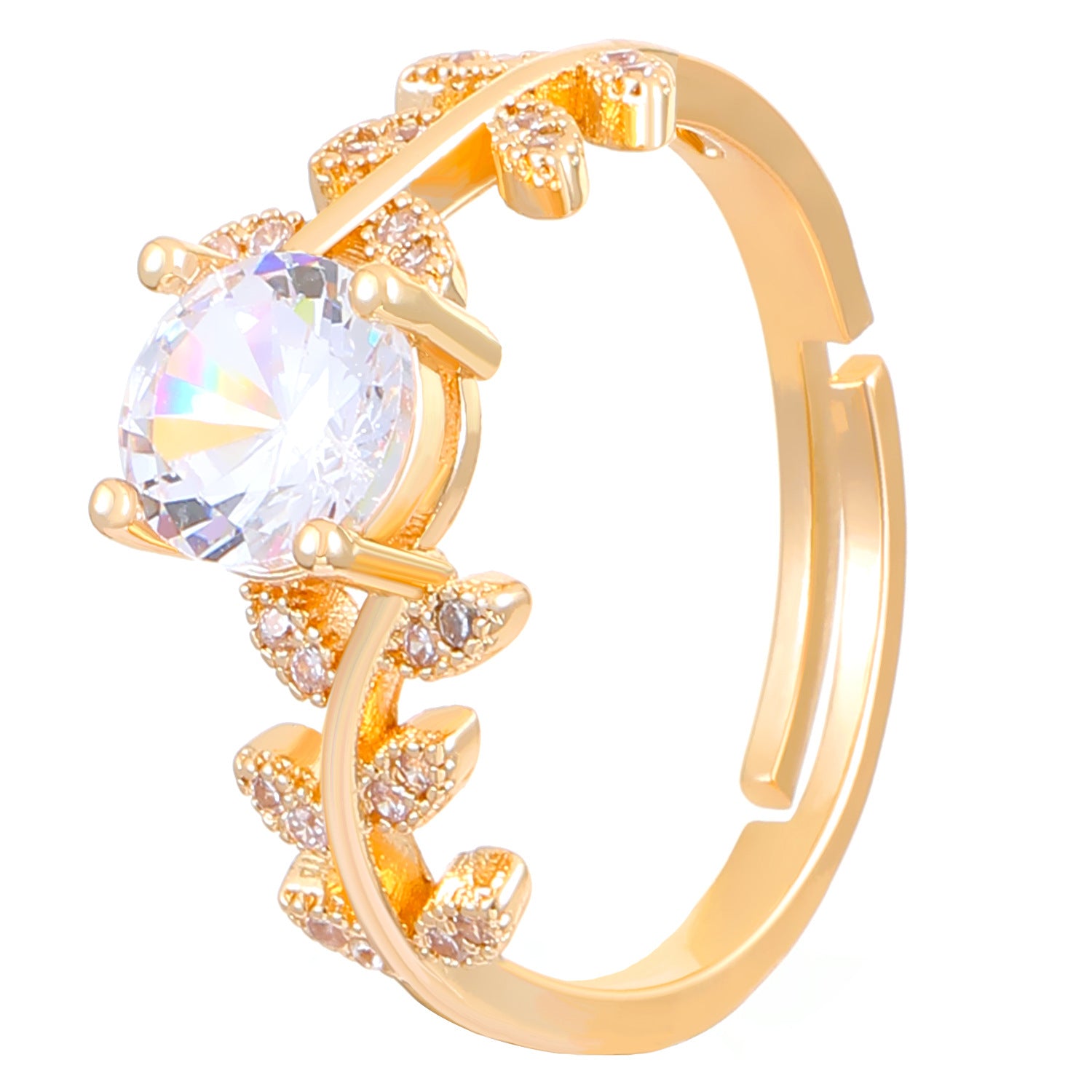 Wholesale Copper Moissanite Laurel Rings ACC-RS-MY008