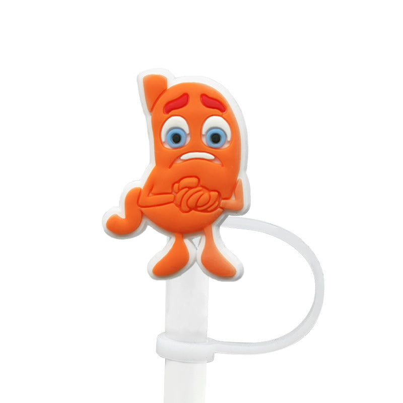 Wholesale 10pcs New Medical Dust Plug Cute Cartoon Straw Cover Straw Tube Cap ACC-SCR-YiBang003