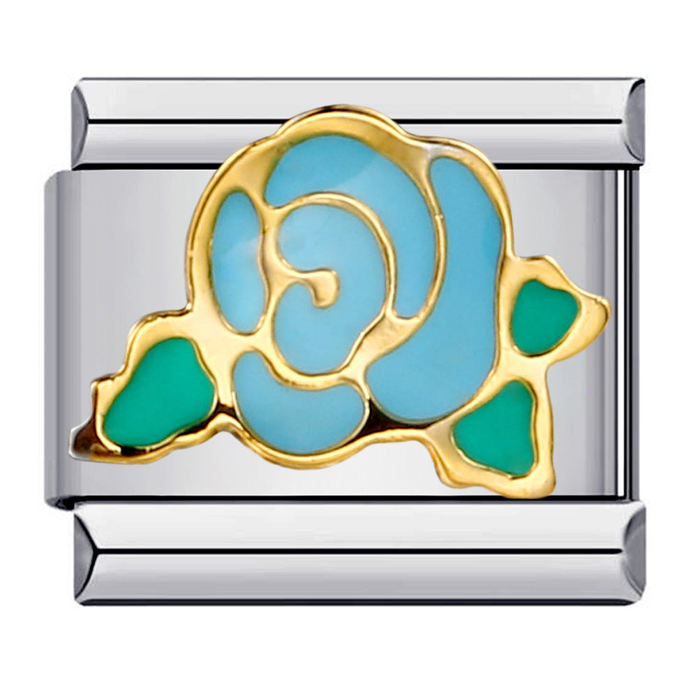 Wholesale Italian Charm Bracelet 9mm DIY Splicing Removable Floral Stainless Steel Composable Bracelet