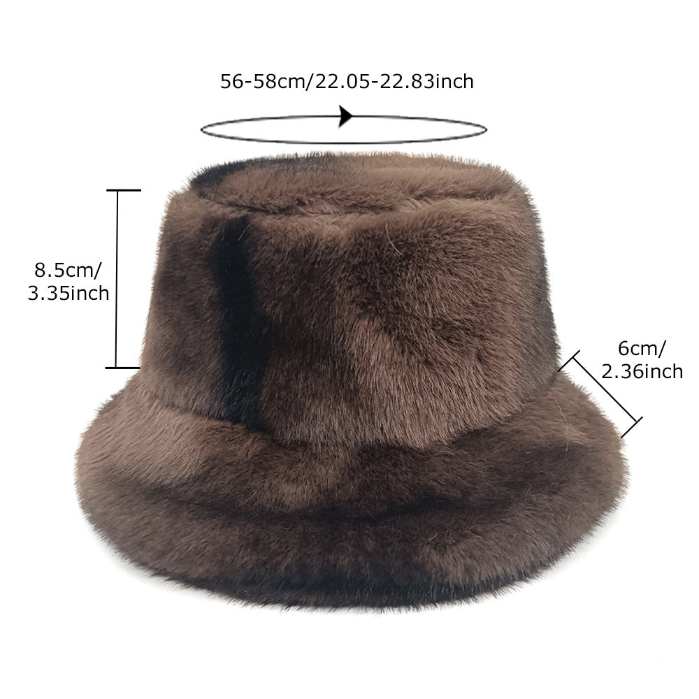 Wholesale Winter plush hat with thick ear protection furry bucket hat