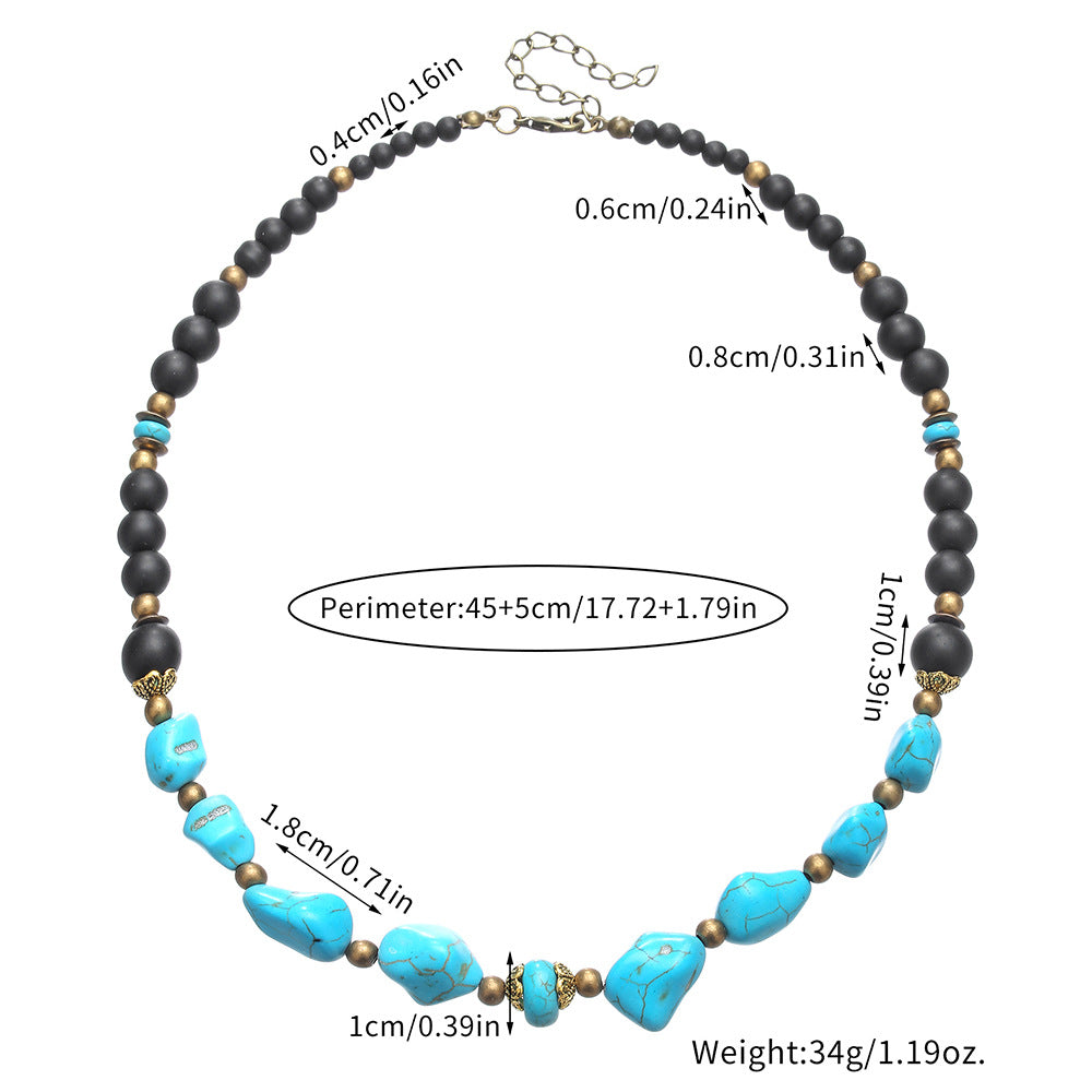 Wholesale turquoise necklace surfing punk necklace niche design hip-hop necklace