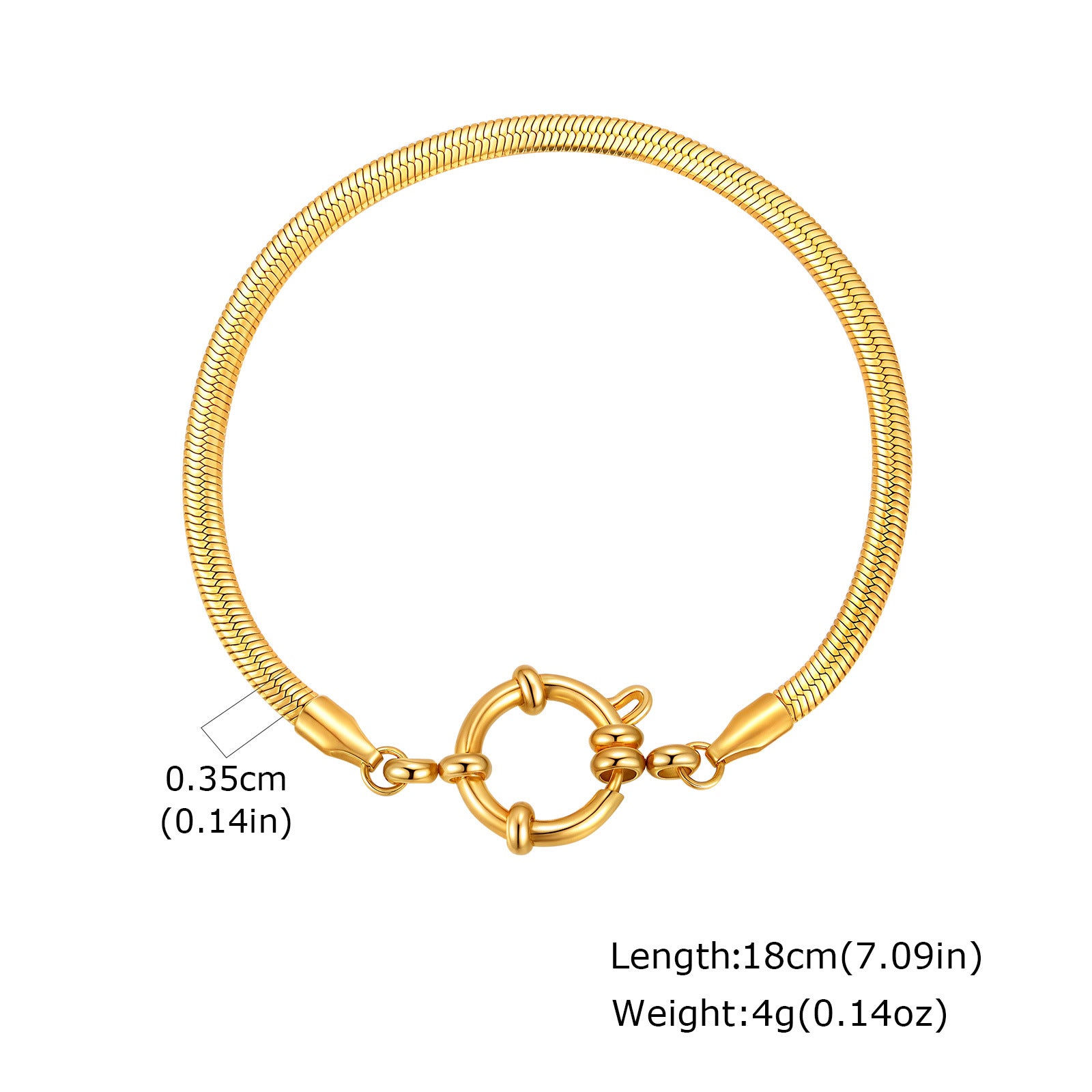 Wholesale Gold Tone Stainless Steel Twisted Chain Beaded Bracelet Stylish Fashion Jewelry Accessory For Women
