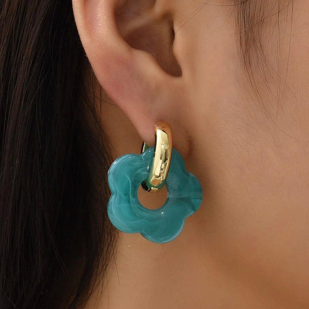Wholesale Colorful Flower Acrylic Earrings