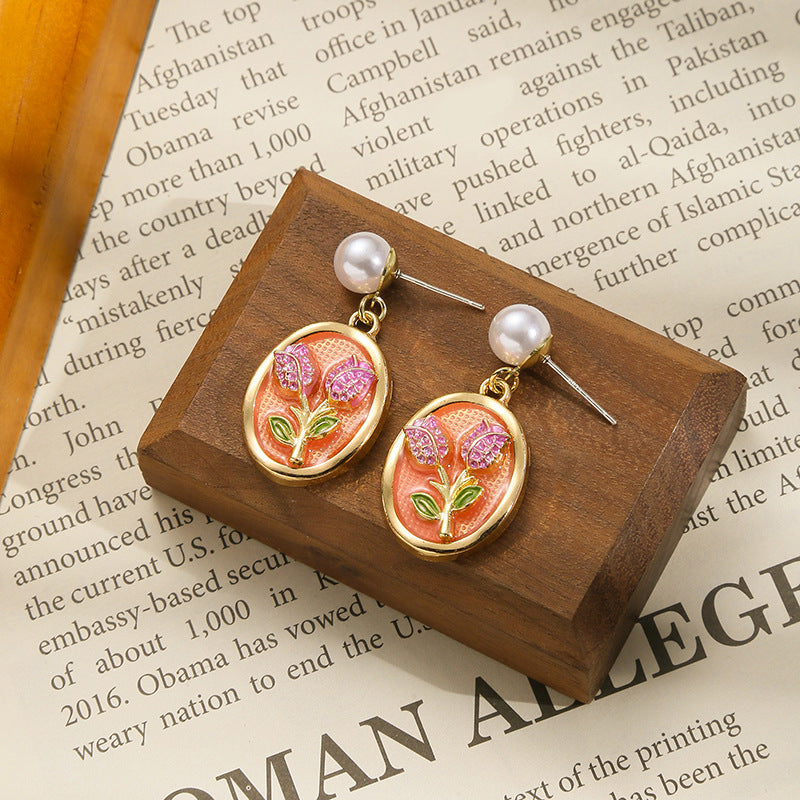 Wholesale Oil Painting Earrings Colorful Earrings