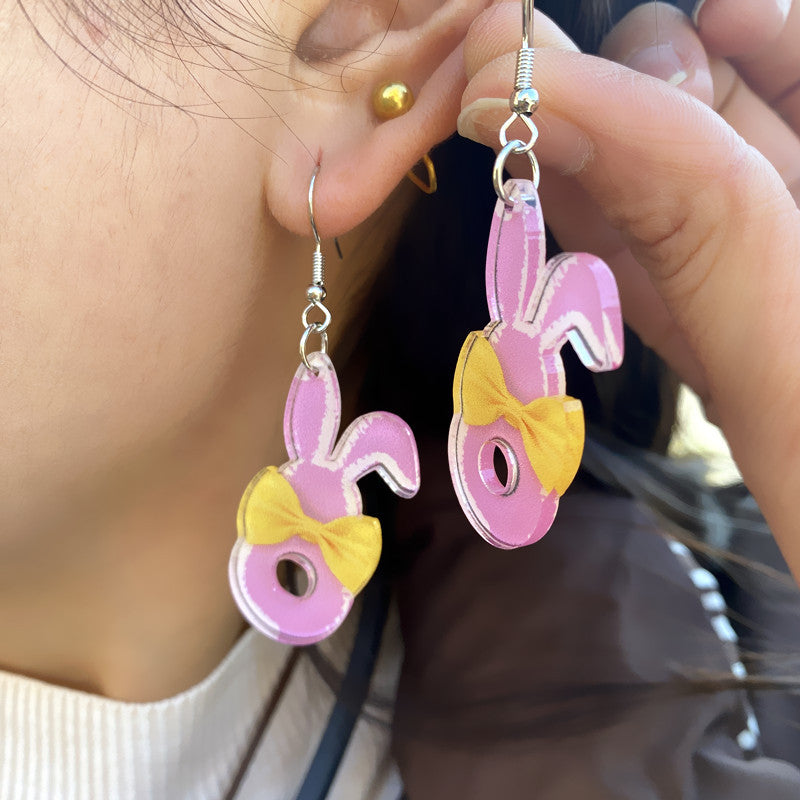 Wholesale Acrylic Easter Egg Flower Earrings