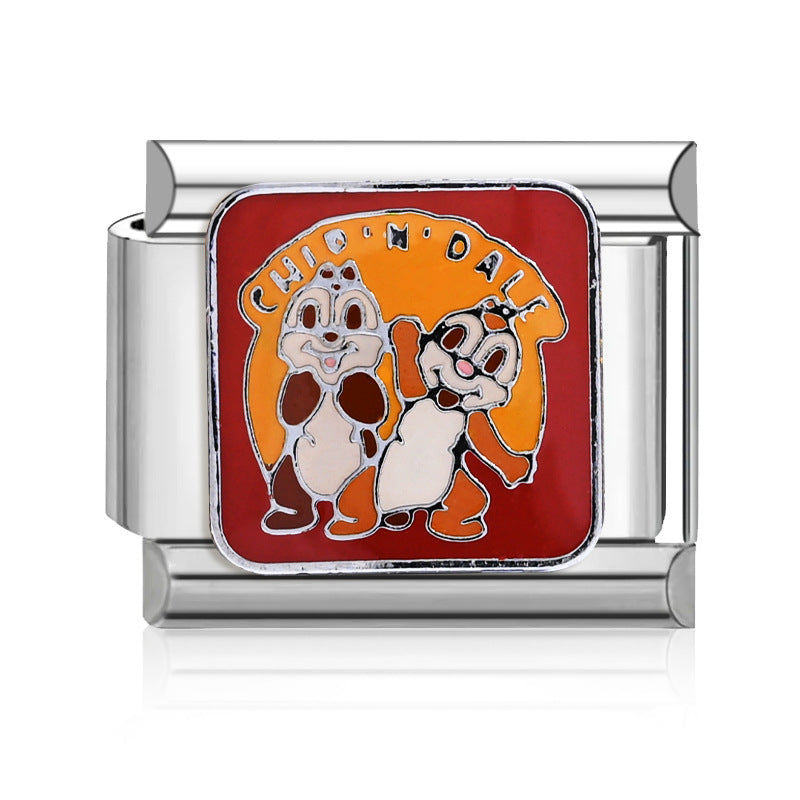 Wholesale  9mm Italian Charm Starter Bracelets DIY square Single Section Creative Stainless Steel Composable Bracelet
