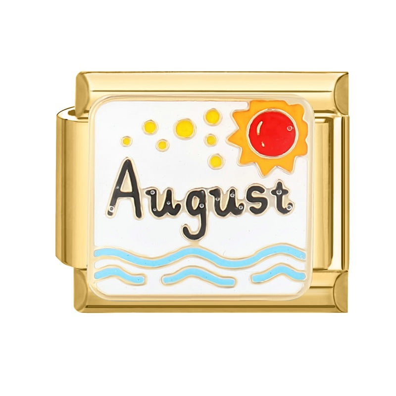 Wholesale 9mm Italian Charm Starter Bracelets DIY Month Stainless Steel Composable Bracelet