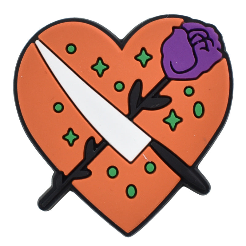 Wholesale Random 100pcs Halloween PVC Soft Rubber Shoe Buckle Decoration ACC-SC-RYY068