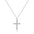 Wholesale brass real gold electroplated inlaid zircon cross necklace