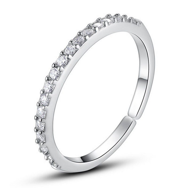 Wholesale 925 Sterling Silver Fine Row Diamond Ring