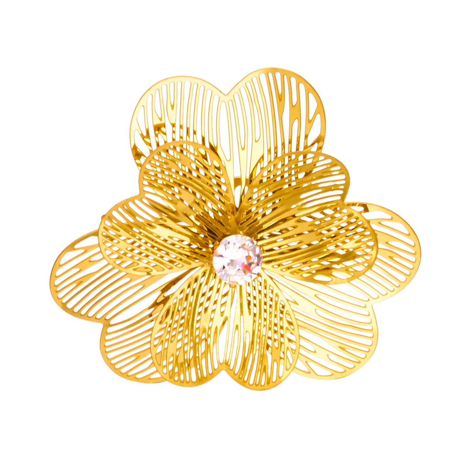 Wholesale Retro Light Luxury Stainless Steel Flower Opening Adjustable Ring