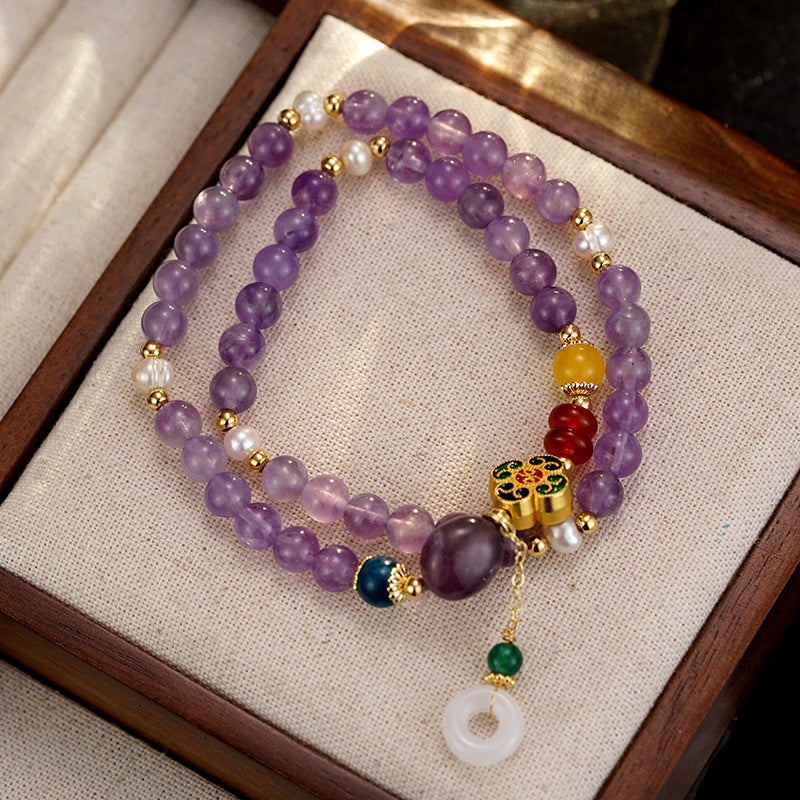 Wholesale Natural Freshwater Bead Purple Natural Stone Bracelet Necklace