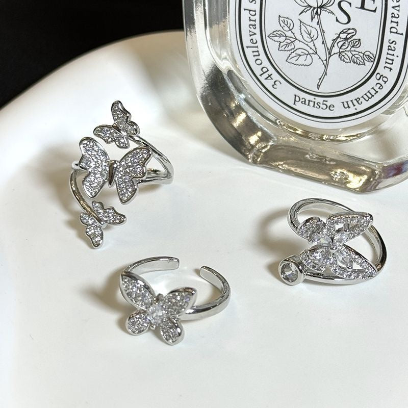 Wholesale Butterfly Design Open Ring Adjustable Stackable Chic Jewelry Accessory For Parties And Everyday Wear