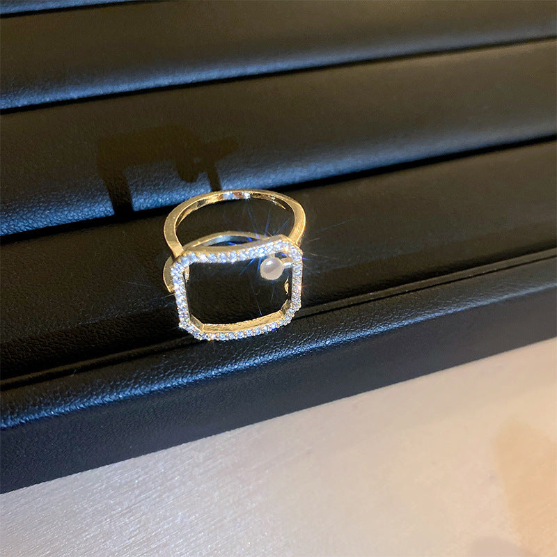 Wholesale Pearl Zircon Love Bow Ring ACC-RS-TuoYa001